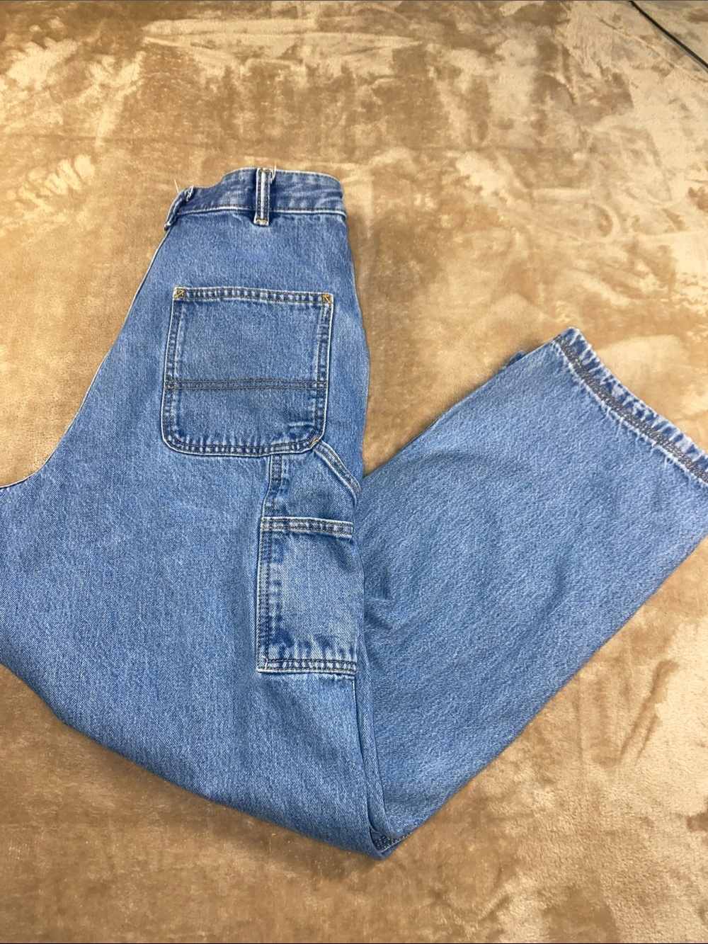 Zara Cargo Utility Light Blue Relaxed Carpenter Jeans
